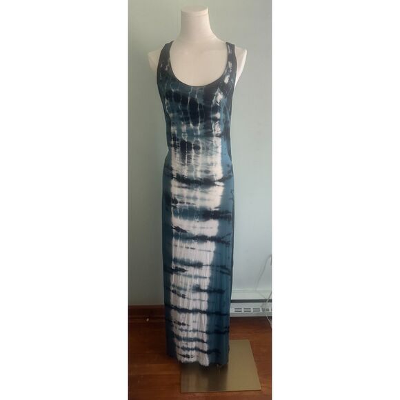 Mossimo Supply Co. Dresses & Skirts - Mossimo Womens Tie Dye Maxi Dress Racerback Black Teal White Medium